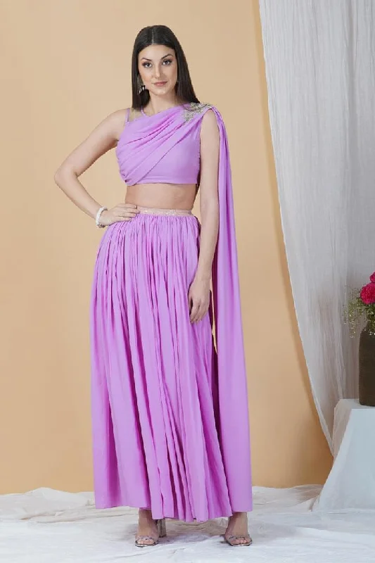 Dreamy Purple Skirt Set silk skirt smooth