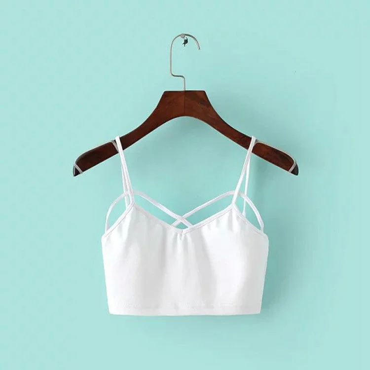 1 PC Sexy Women Female Strappy Cut Out Bra Bralette Bustier Crop Top Cropped Tops Tank Blusa Mesh Blend Leather Blend Suede Blend