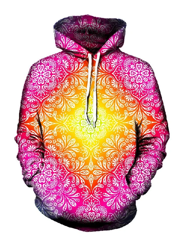 Florally Pullover Art Hoodie Cotton Hoodie Fleece Lining Warmth