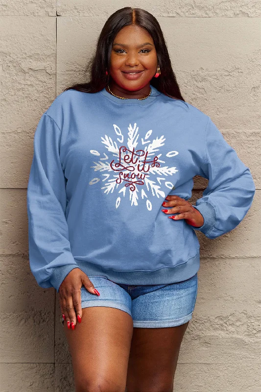 Hazel Blues® |  LET IT SNOW Long Sleeve Sweatshirt Hoodie with Reflective Safety Nightwear