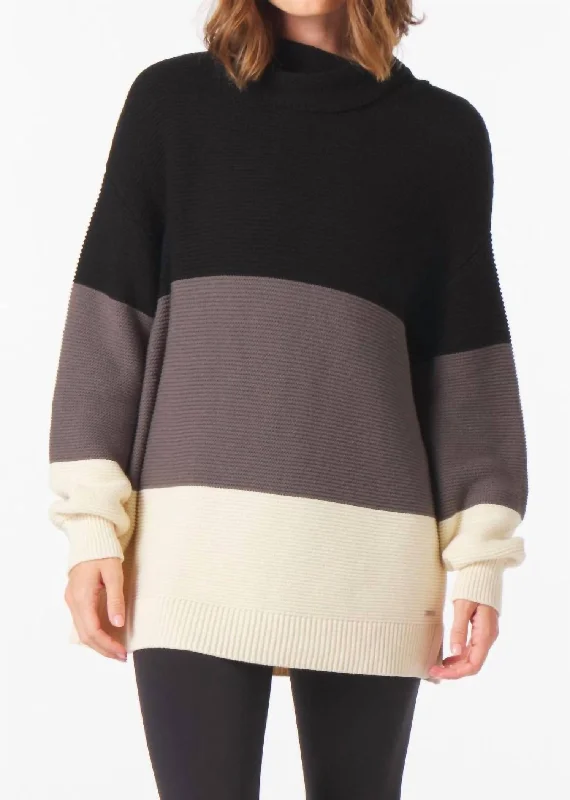 Aspen Sweater In Black/carbon/oatmilk Casual Formal Business