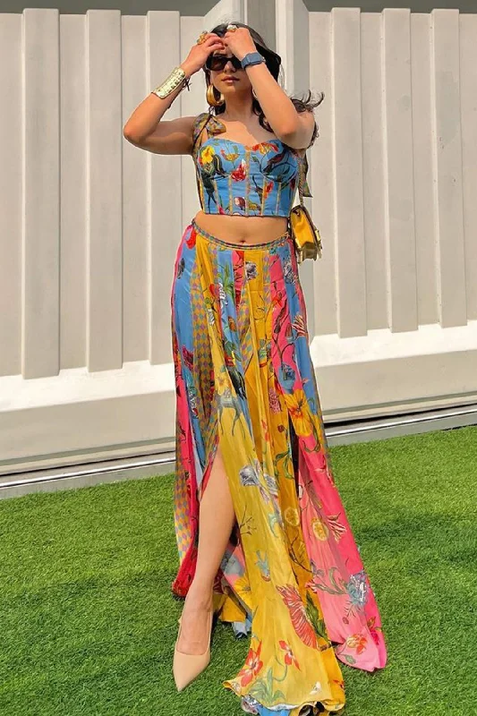 Dhriti Mehra in Printed Layered Skirt corduroy skirt durable