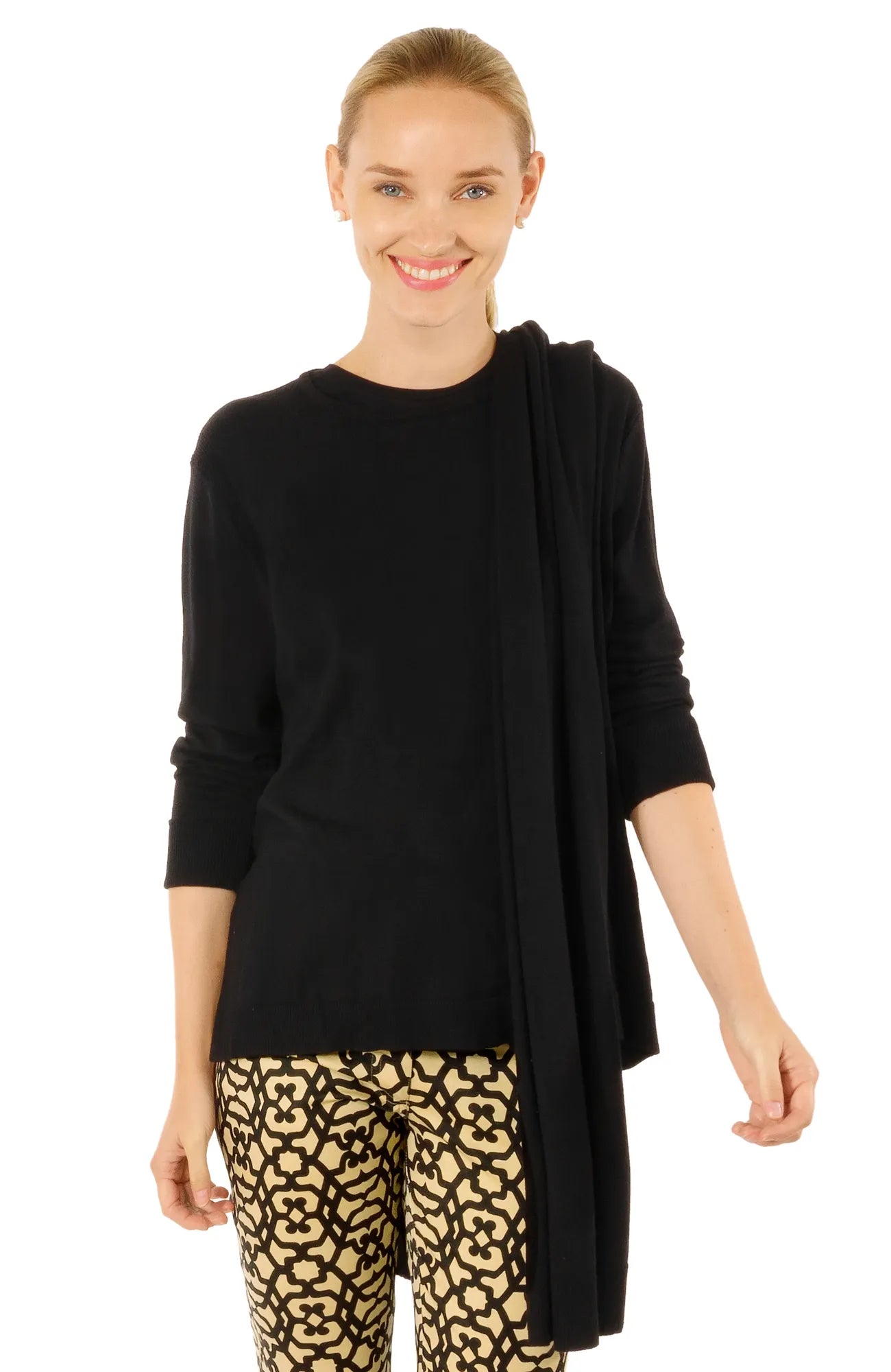 Sneak a Peek Sweater | Black Sequined Glittery Shiny