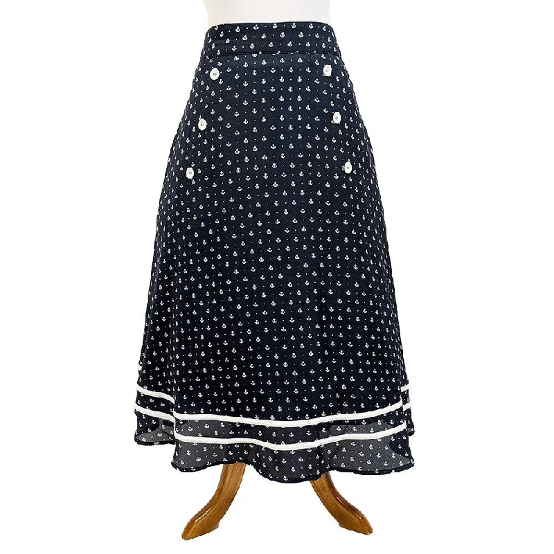 Voodoo Vixen Naomi Nautical Print Skirt cashmere skirt rich