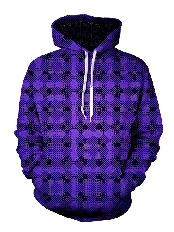 Psychedelic Dark Purple Fade Pattern Hoodie Hoodie with Elastic Cuffs Stretchable Comfortable