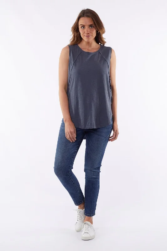 Foxwood - Mackenzie Tank - Navy black tank top