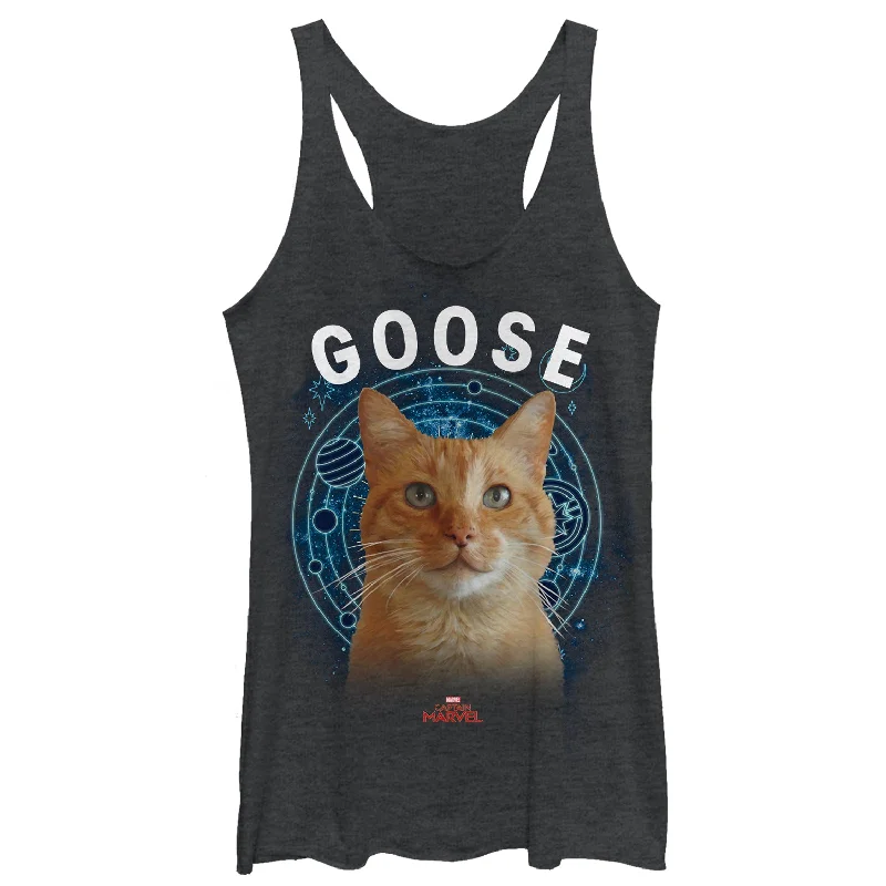 Women's Marvel Captain Marvel Planet Goose Cat Racerback Tank Top fashionable tank top