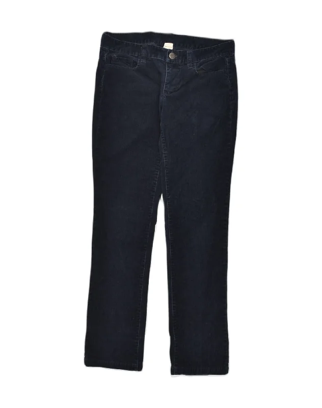 J. CREW Womens City Fit Slim Corduroy Trousers W28 L28 Navy Blue Cotton Trousers Satin Smooth