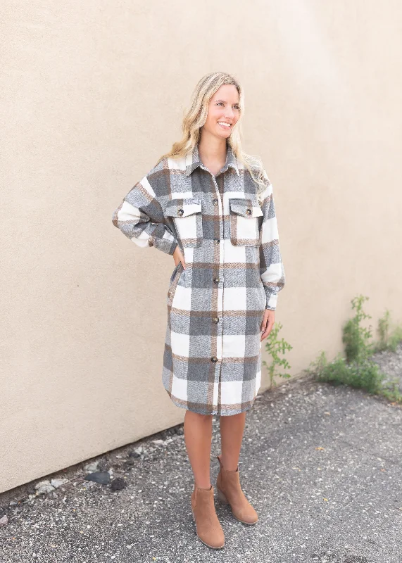 Flannel Button Down Dress - FINAL SALE Shift Classic Vintage