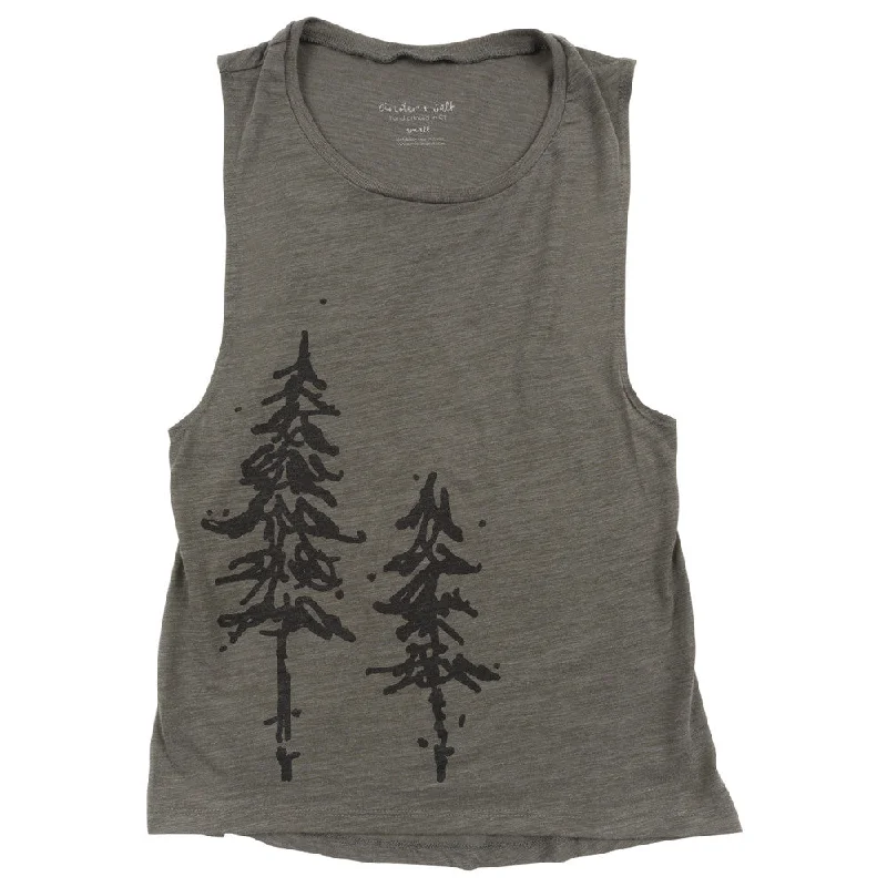 Pine Trees Muscle Tank trendy tank top