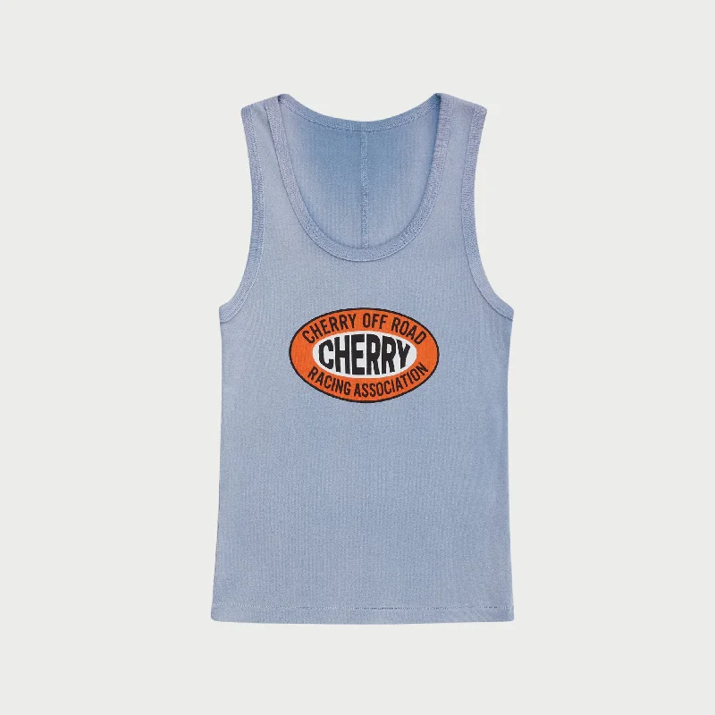 Off Road Tank Top (Dusty Blue) one shoulder tank