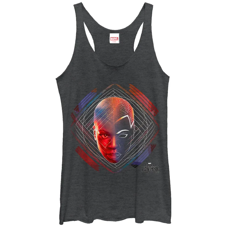 Women's Marvel Black Panther 2018 Okoye Pattern Racerback Tank Top boho tank top