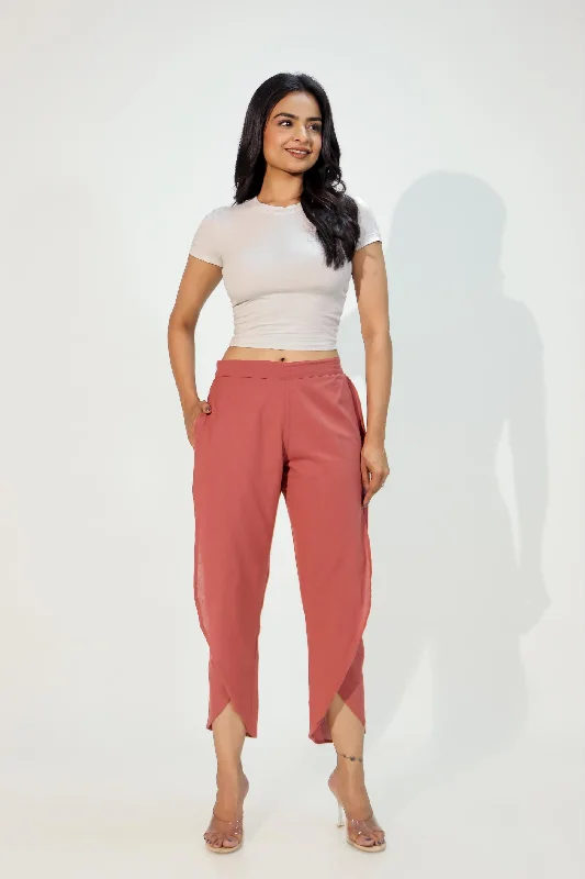 Carnation Red Women's Tulip Trousers Trousers Timeless Classic