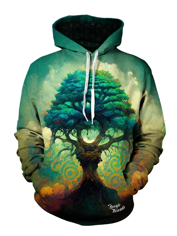 Capricious Garden Unisex Pullover Hoodie Hoodie with Exposed Zipper Edgy Industrial