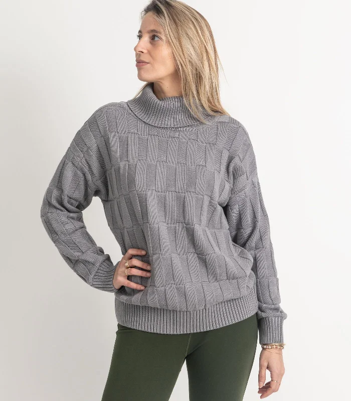 High Neck Knit Sweater Terry Blend Velvet Blend Canvas Blend