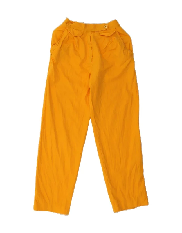 LES COPAINS Womens Straight Casual Trousers W25 L27 Yellow Wool Trousers Bridal Satin