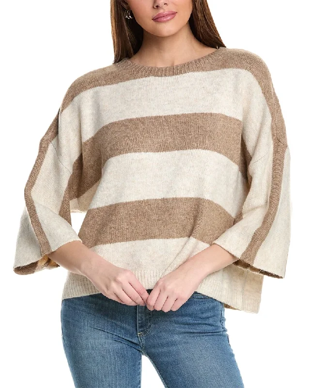 Vince Camuto Wide Stripe Sweater Elegant Classic Vintage