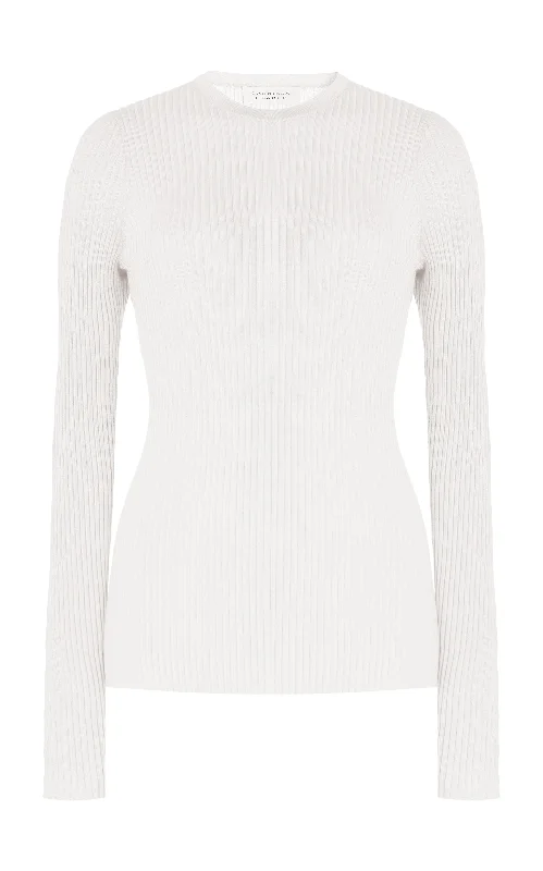 Browning Knit Sweater in Ivory Cashmere Silk Oversized Loose Flowy