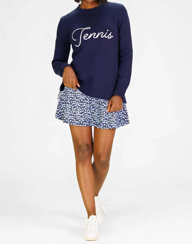 Tennis Sweater In Navy Sweater Knitwear Pullover