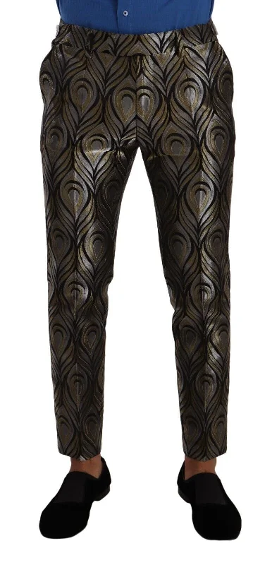 Elegant Slim Fit Metallic Dress Trousers Trousers Timeless Classic