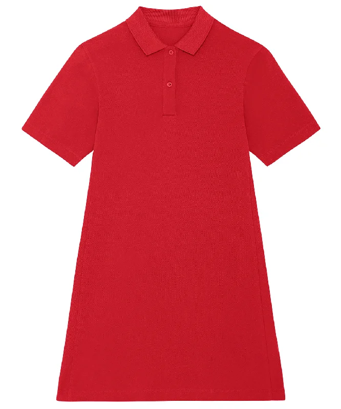 Red - Stella Paiger women's piqué polo dress (STDW162) Tunics Seasonal trendy