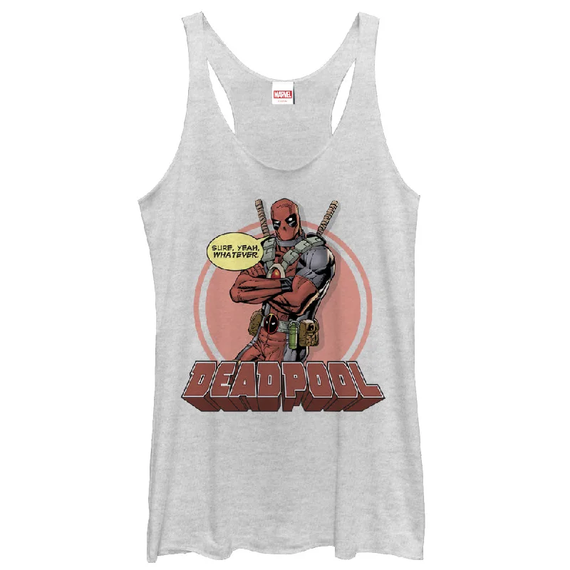 Women's Marvel Deadpool Whatever Racerback Tank Top spandex blend tank