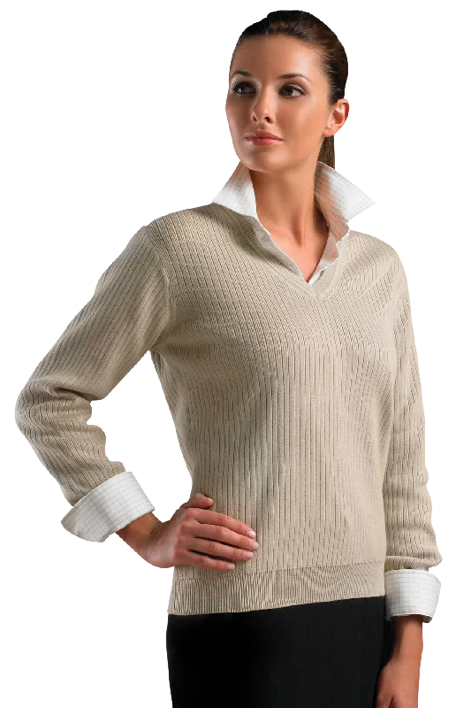 Women's V-Neck Drop-Needle Sweater Long Sweater Short Sweater Cropped Sweater