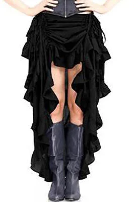 Steampunk Show Girl Skirt Black denim skirt fashionable