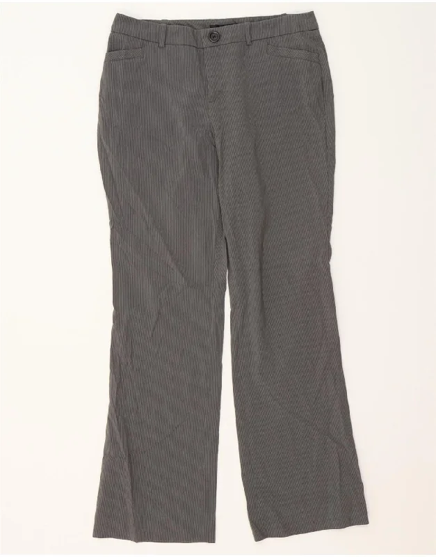 MOSSIMO Womens Bootcut Casual Trousers US 8 Medium W34 L32 Grey Pinstripe Trousers Polka Dot Cute