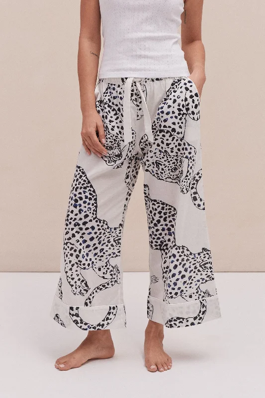 Wide Leg Pyjama Trousers The Jag Print Cream Trousers Brand Named