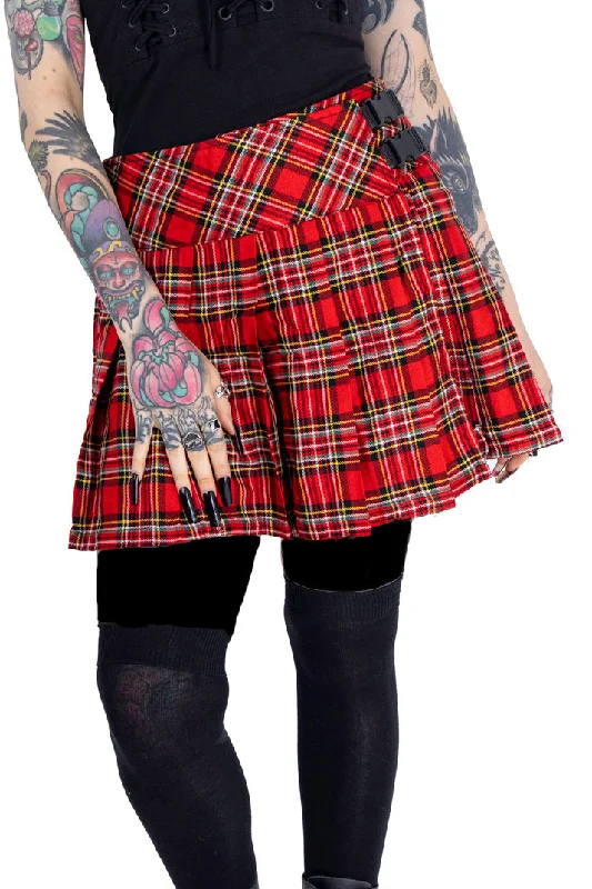 Heartless Alisa Red Tartan Skirt (M, 2XL) wool skirt sturdy