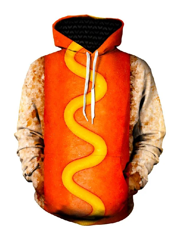 Hot Dog Foodie Pullover Hoodie Hoodie with Elastic Waist Stretchable Comfortable