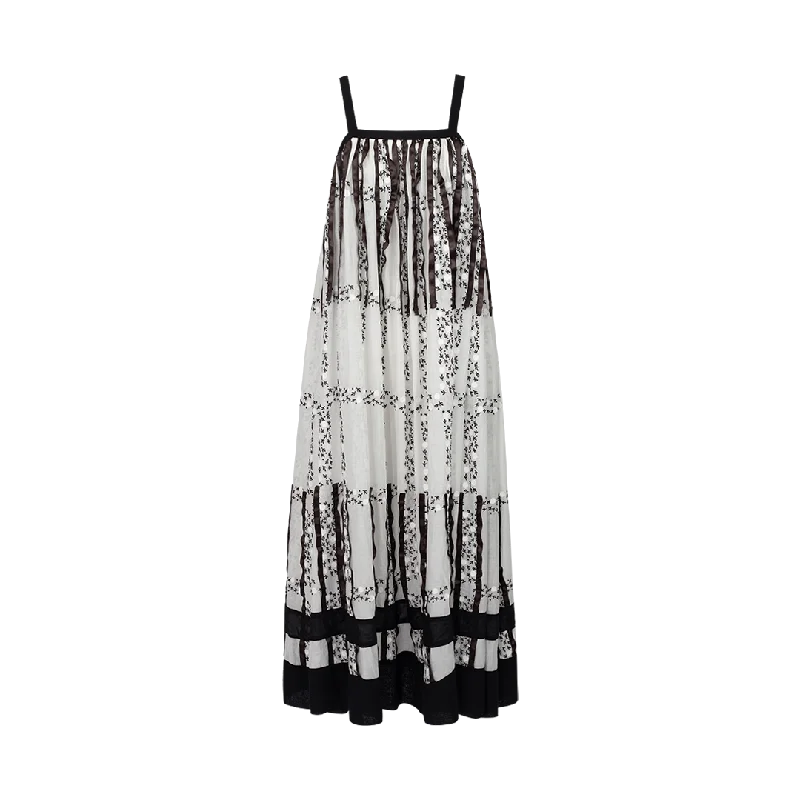 Lattice Sprig Dress Elegant Long Evening