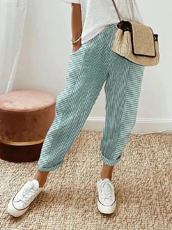 Lilly | Striped cotton trousers Trousers cozy comfortable