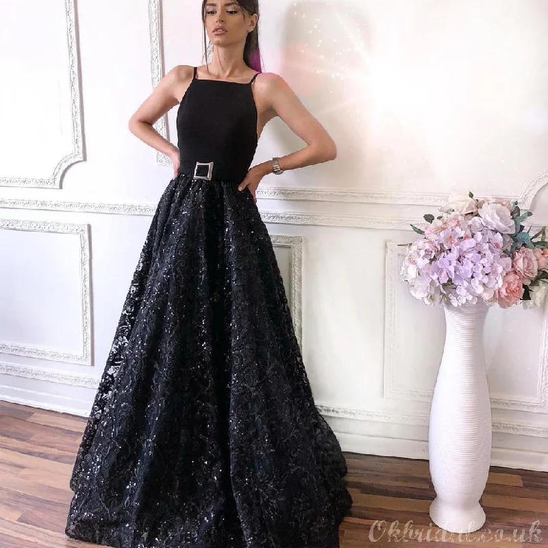 Elegant Black A-line Lace Backless Jersey Sleeveless Long Prom Dress, FC3776 Tunics Practical durable Elegant Black A-line Lace Backless Jersey Sleeveless Long Prom Dress, FC3776 Tunics Practical durable