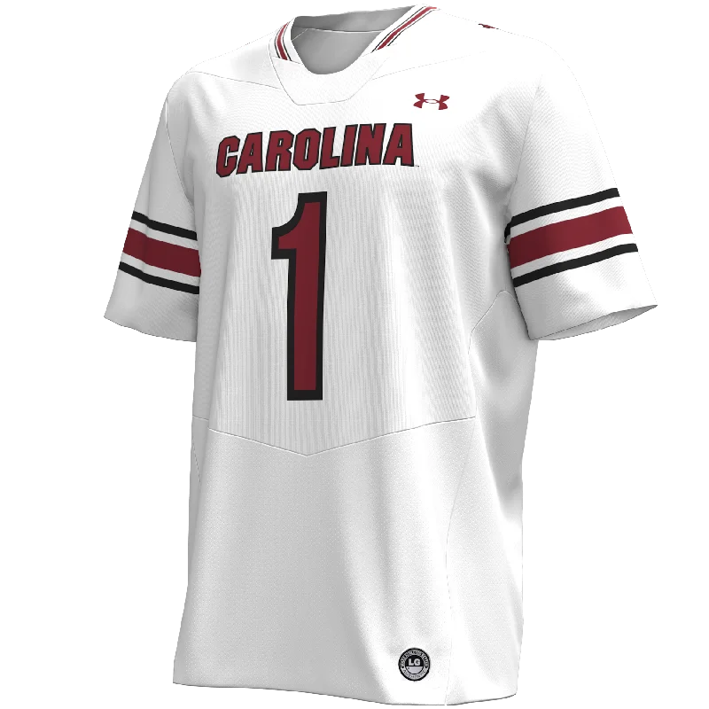 South Carolina Gamecocks Under Armour Replica Football Jersey - White Off Shoulder Jersey Top