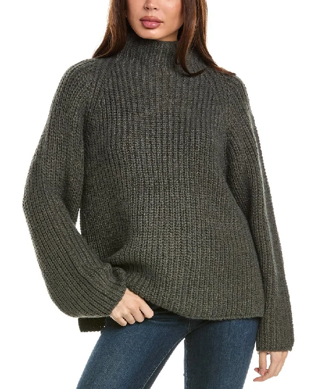 Vince Camuto Funnel Neck Sweater Cashmere Blend Cotton Blend Poly Blend