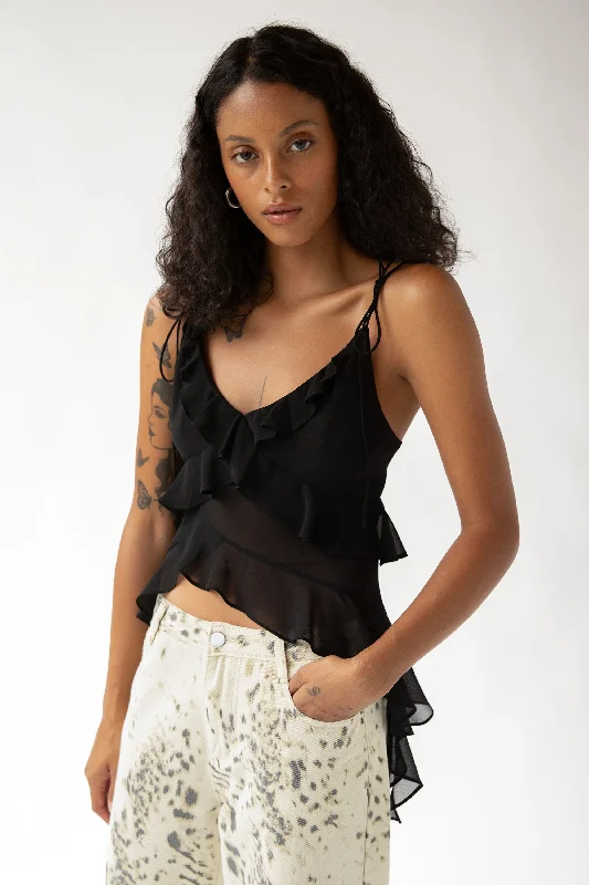 RUFFLED TANK TOP cropped tank top