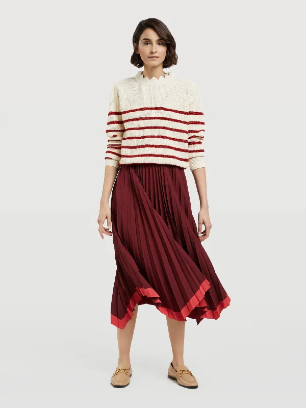 Asymmetric Midi Skirt zip skirt side