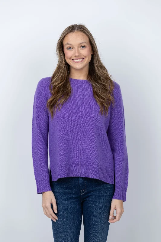 Tyler Boe Sweater in Light Violet Solid Color Striped Floral Print