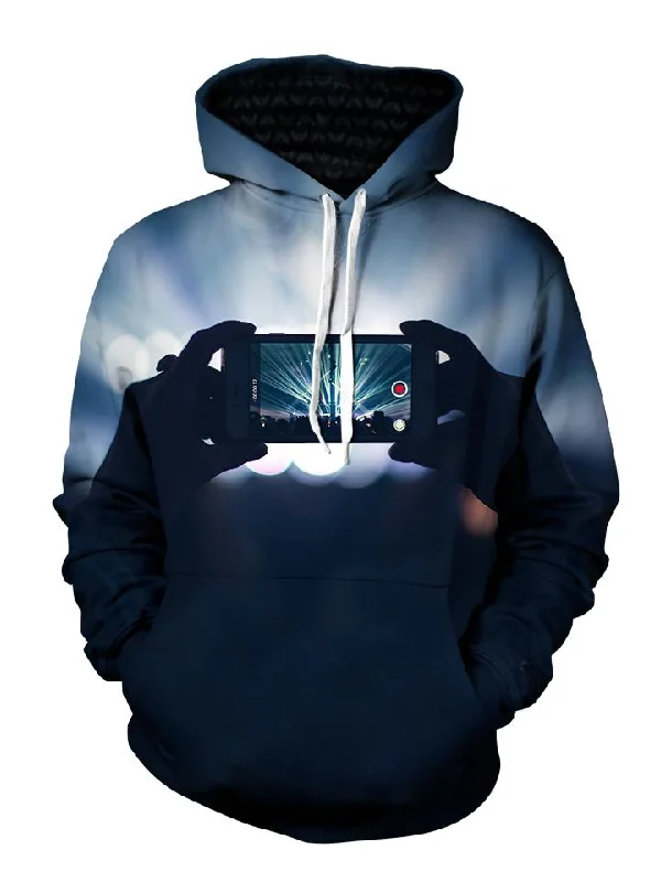 Captured Moment Smartphone Concert Pullover Hoodie Hoodie with High-Low Hem Asymmetrical Trendy