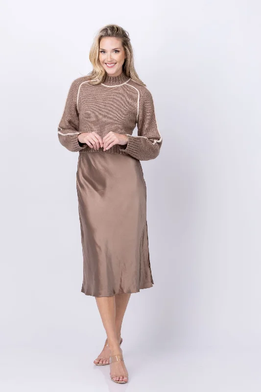 Dh New York Nik Sweater Dress In Umber Combo Anti-Pilling Anti-Shrink Durable