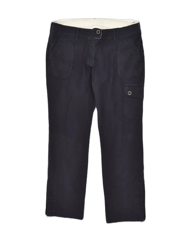 CONTE OF FLORENCE Womens Slim Chino Trousers IT 50 XL W36 L29  Navy Blue Trousers Harem Relaxed Fit