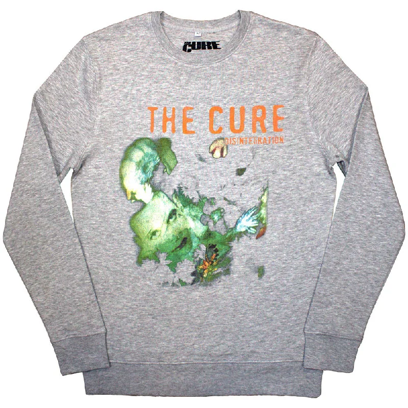 THE CURE Attractive Sweatshirt, Disintegration Hoodie with Rolled Sleeves Casual Relaxed