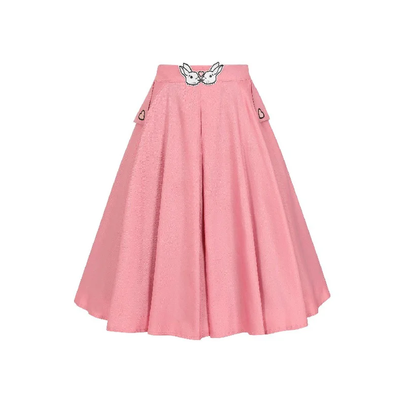 Banned Bunny Hop Skirt in Pink chiffon skirt flowing