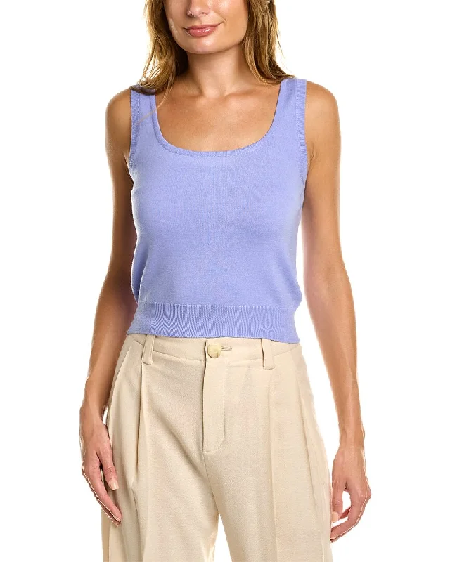 Oscar de la Renta Scoop Neck Wool Tank layering tank top