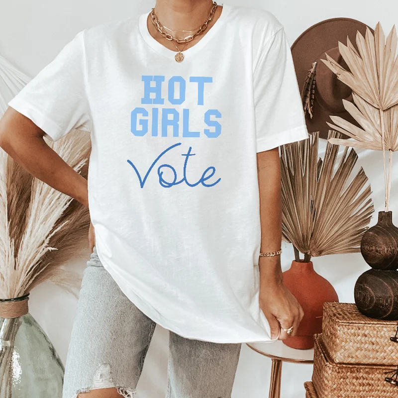 Hot Girls Vote Retro Sweatshirt or T Shirt Hoodie with Neon Bright Vibrant