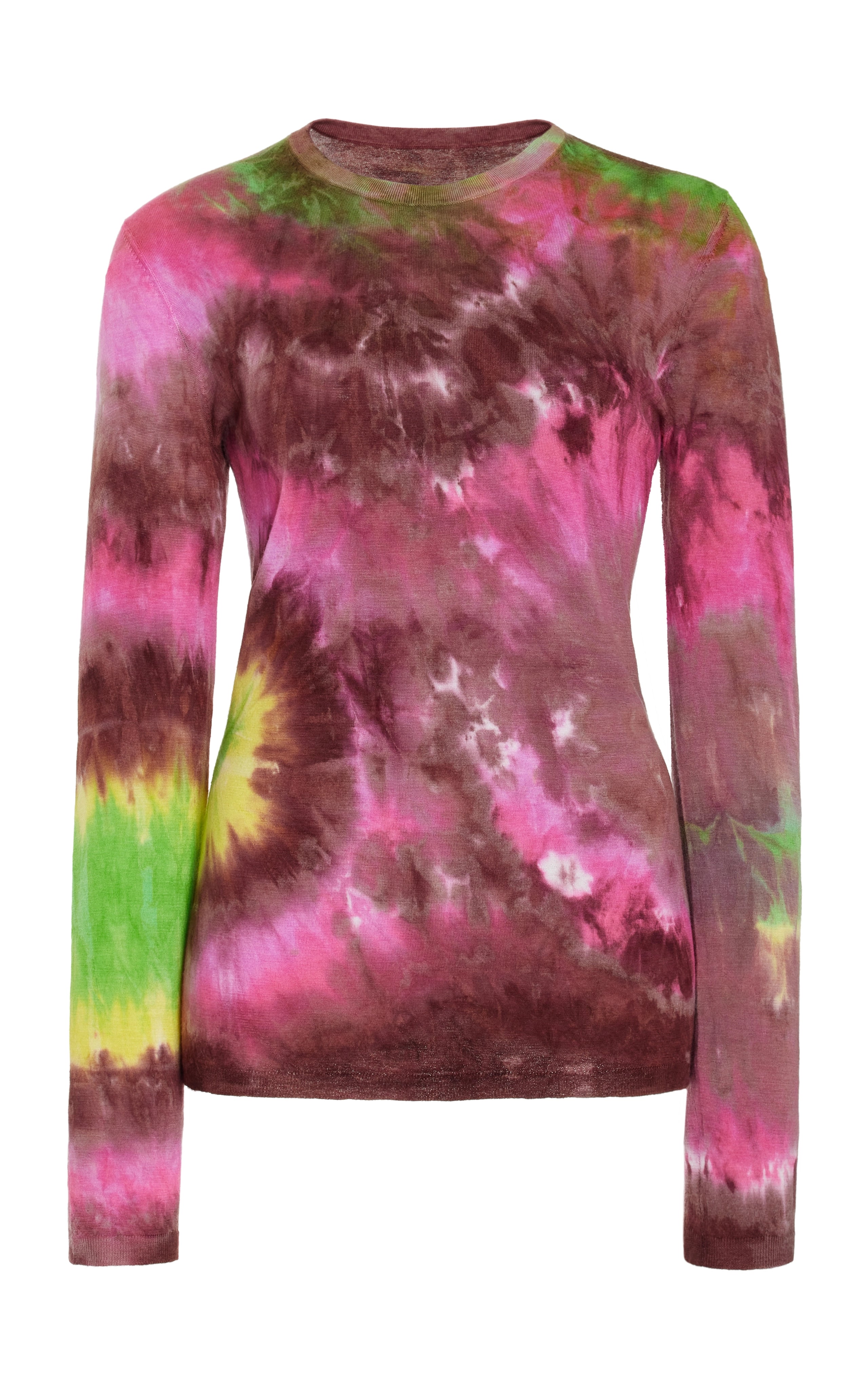 Miller Knit Sweater in Multi Tie Dye Cashmere Collared Crew Neck Turtle Neck