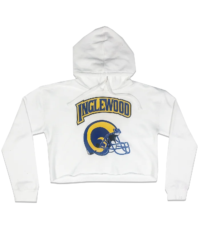 INGLEWOOD RAMS CROP TOP HOODIE Fleece Fabric Down Fabric Feather Fabric