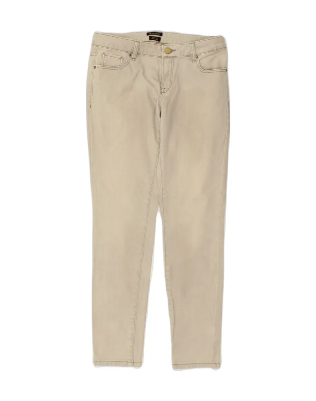 MASSIMO DUTTI Womens Skinny Casual Trousers W28 L29 Beige Cotton Trousers sophisticated sleek